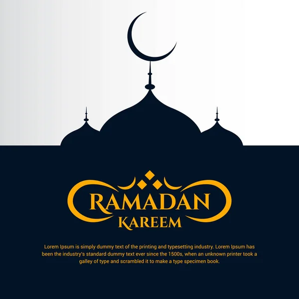 Desenho Plano Ilustração Vetorial Ramadan Kareem Celebração Ramadan Kareem Fundo — Vetor de Stock