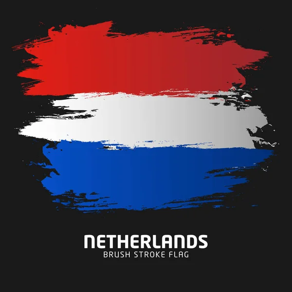 Niederlande Pinselstrich Flagge Holland Pinselstrich Flagge Pinsel Flagge Vektor Illustration — Stockvektor