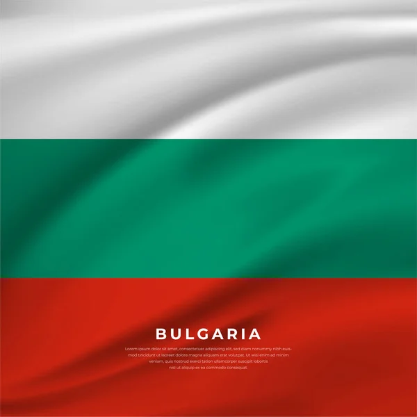 Ilustração Vetorial Bandeira Bulgária Realista Bulgária Dia Independência Fundo — Vetor de Stock