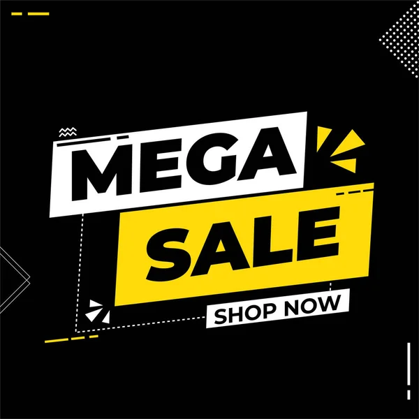 Mega Sale Banner Template Design Vector Elegant Sale Special Offer — Vetor de Stock