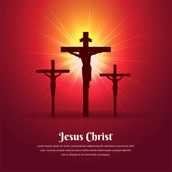 Elegante Diseño Jesucristo Aislado Vector Fondo Degradado Rojo — Archivo Imágenes Vectoriales
