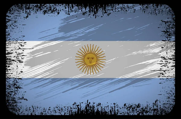 Vetor Fundo Bandeira Argentina Ondulado Com Estilo Pincel Ilustração Vetor — Vetor de Stock