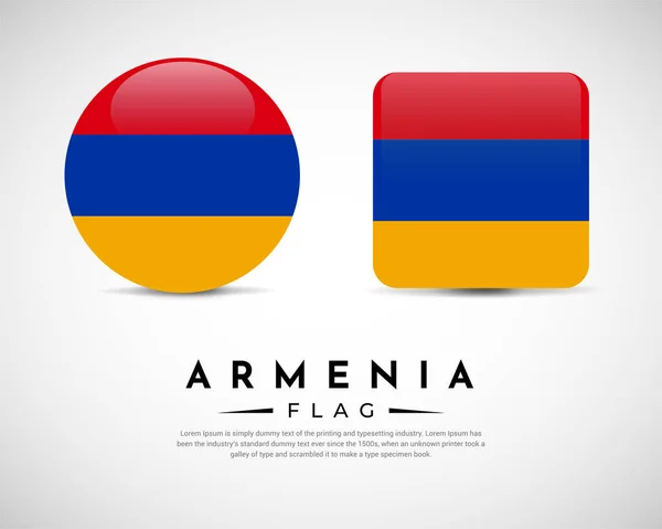 Realistischer Symbolvektor Der Armenischen Flagge Set Von Emblem Der Armenischen — Stockvektor