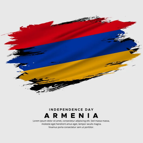 Neues Design Des Armenischen Unabhängigkeitstagesvektors Armenien Fahne Mit Abstraktem Pinselvektor — Stockvektor