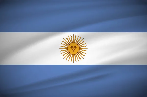 现实的Wavy阿根廷国旗背景矢量 阿根廷独立日病媒说明 — 图库矢量图片