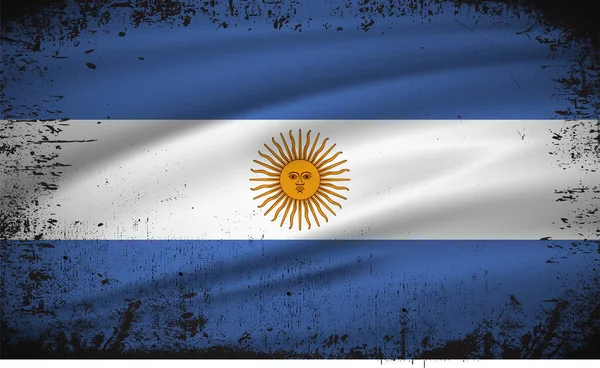 新的抽象阿根廷国旗背景色矢量与格子笔划风格 阿根廷独立日病媒说明 — 图库矢量图片