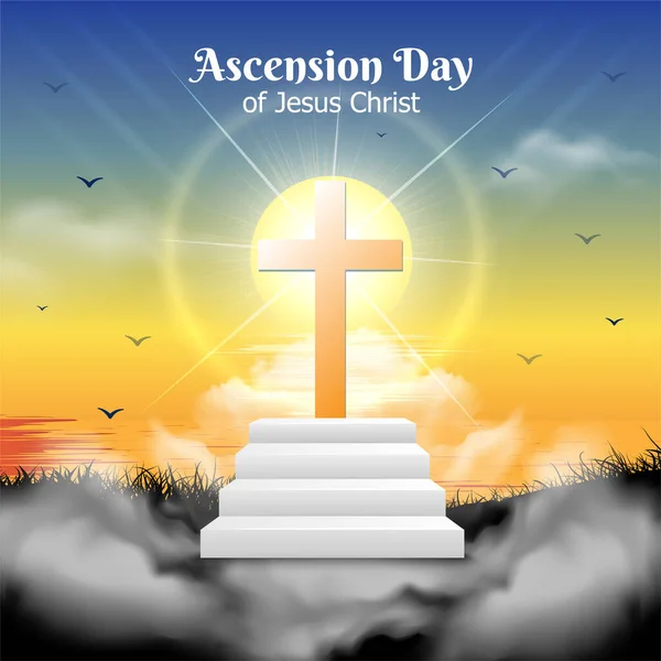 Maravillosa Ascensión Día Jesucristo Diseño Vector Ilustración — Archivo Imágenes Vectoriales