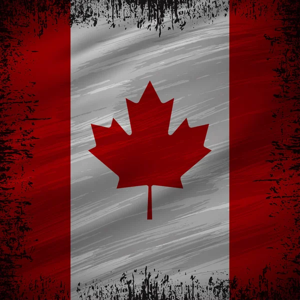 Wavy Canada Flag Background Vector Brush Stroke Style Canada Independence — Stock Vector