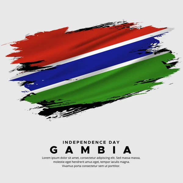 Nuevo Diseño Del Vector Del Día Independencia Gambia Bandera Gambia — Vector de stock