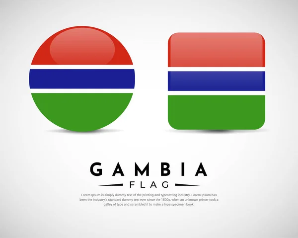 Realist Gambia Pavilion Icon Vector Set Emblemă Steagului Gambia Vecto — Vector de stoc