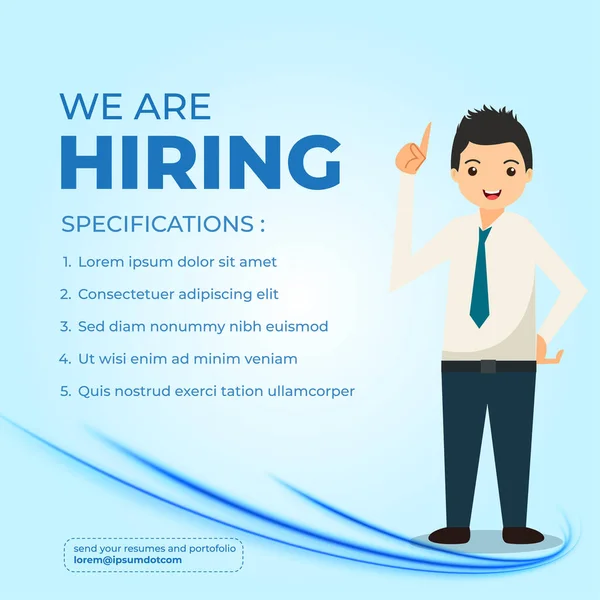 Professional Job Vacancy Template Design Concept Silhouette Worker Hiring Recruitment — Stock vektor