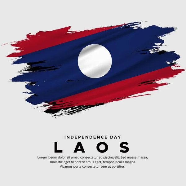 Nouvelle Conception Vecteur Jour Indépendance Laos Drapeau Laos Avec Vecteur — Image vectorielle