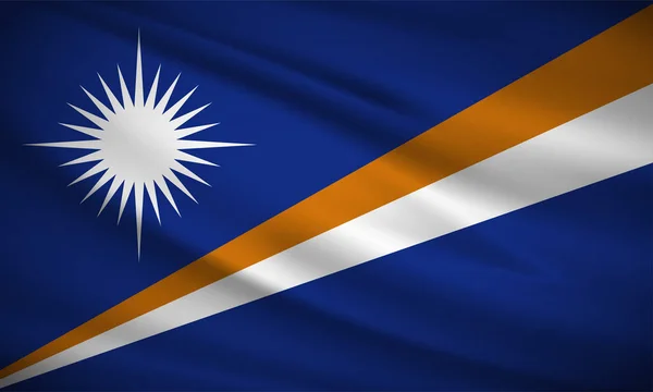 Realistische Wavy Marshall Islands Flagge Hintergrund Vektor Marshallinseln Unabhängigkeitstag Vektor — Stockvektor