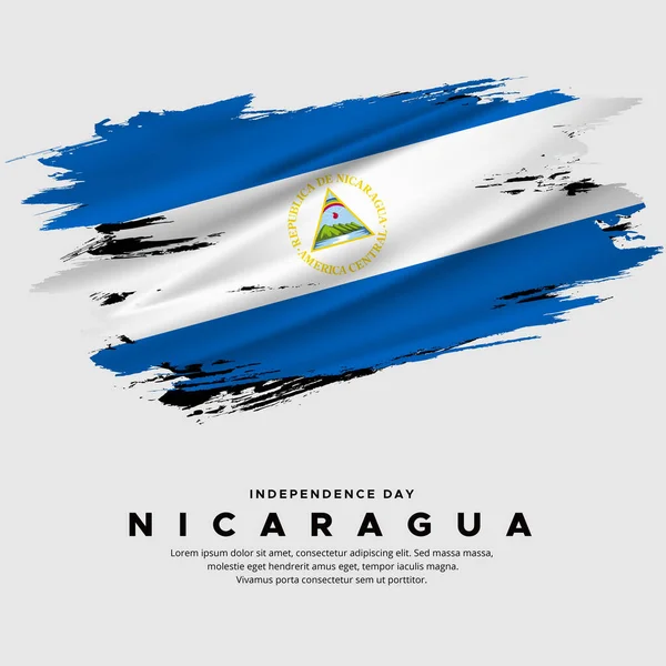 Novo Design Vetor Dia Independência Nicarágua Bandeira Nicarágua Com Vetor — Vetor de Stock