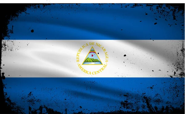 Novo Vetor Fundo Bandeira Abstract Nicaragua Com Estilo Traço Grunge — Vetor de Stock