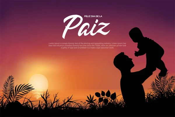 Feliz Día Faiz Diseño Con Fondo Atardecer Feliz Día Del — Vector de stock