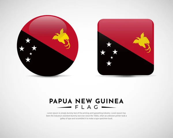 Реалістичний Папуа Новий Іконоборний Вектор Новий Прапор Папуа Нової Гвінеї — стоковий вектор