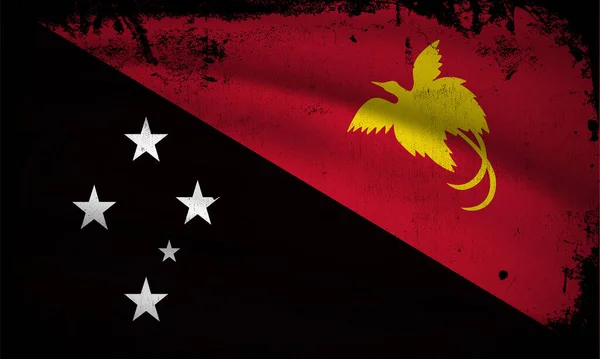 New Abstract Papua Neuer Hintergrundvektor Mit Guinea Flagge Grunge Stil — Stockvektor