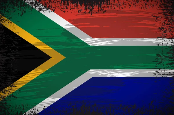 Південно Африканський Вектор Прапора Ваві Стилем Мазків South Africa Independence — стоковий вектор