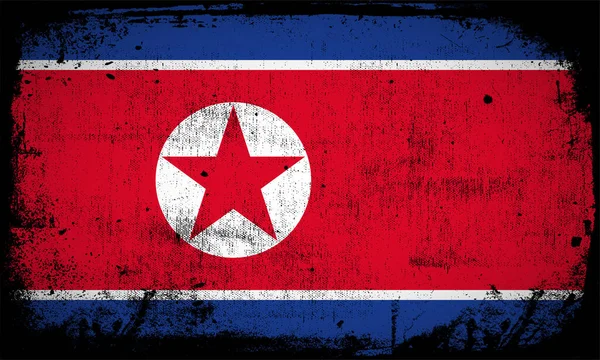 Vector Diseño Abstracto Bandera Corea Del Norte Con Grunge — Archivo Imágenes Vectoriales