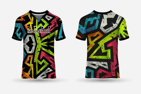 Novo Design Camiseta Esportes Camisa Abstrata Adequado Para Corridas Futebol — Vetor de Stock