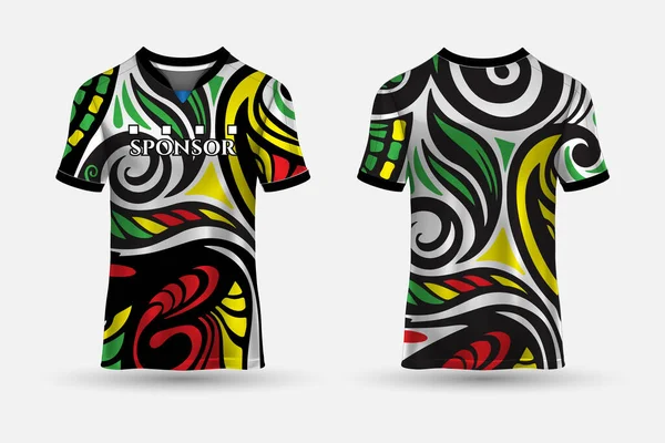 Nouveau Design Shirt Sport Maillot Abstrait Adapté Pour Course Football — Image vectorielle