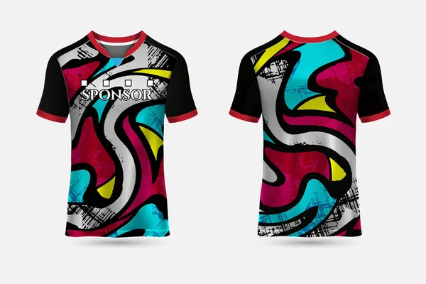 Novo Design Camiseta Esportes Camisa Abstrata Adequado Para Corridas Futebol — Vetor de Stock