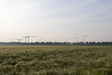 Huerth, NRW, Almanya, 06 16 2021, inşaat vinçleri.