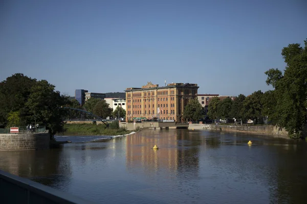 Hameln Aşağı Saksonya Almanya 2021 Hameln Kasaba Kütüphanesi Weser Nehri — Stok fotoğraf