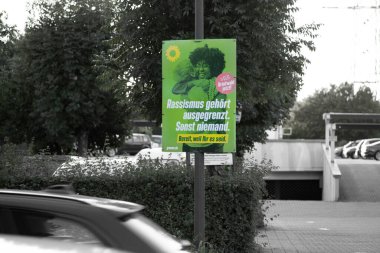 Huerth, NRW, Almanya, 08: 15 2021 Federal Seçim posterleri, yeşil parti