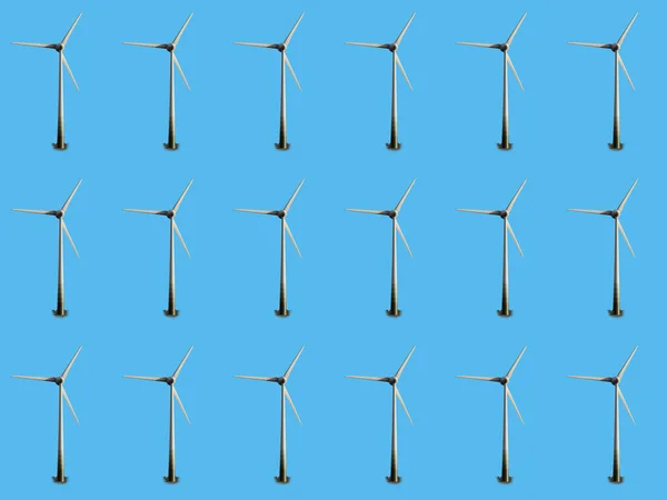 pattern of wind generator, blue background