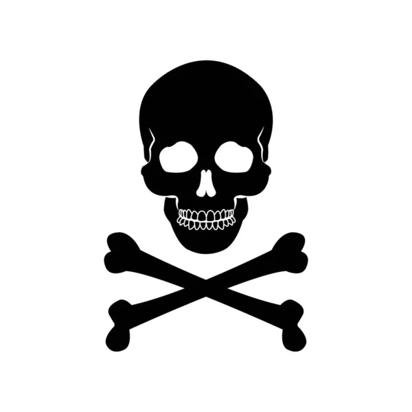 Desenho Vetor Logotipo Ícone Crânio — Vetor de Stock