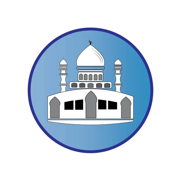 Logo Islamico Modello Vettoriale Della Moschea — Vettoriale Stock