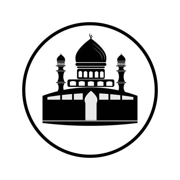 Logo Islamico Modello Vettoriale Della Moschea — Vettoriale Stock