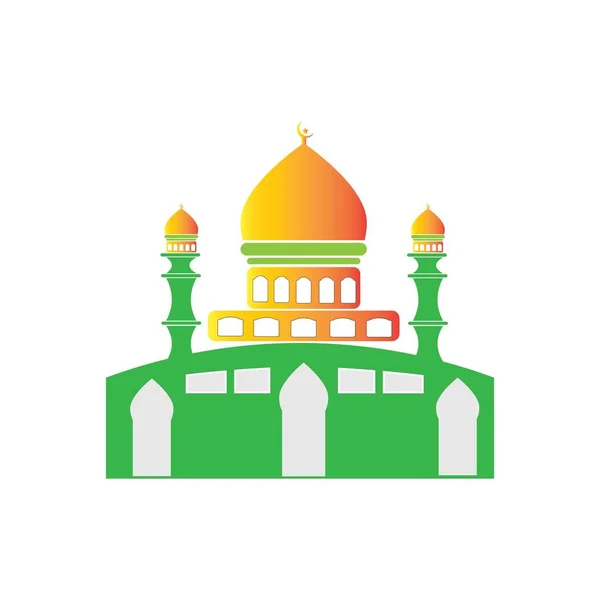 Logo Islamico Modello Vettoriale Della Moschea — Vettoriale Stock