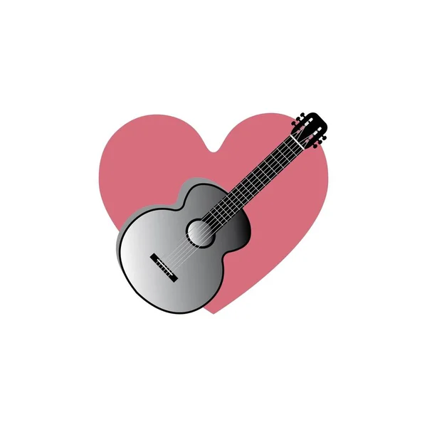 Gitarre Logo Symbol Design Vorlage — Stockvektor