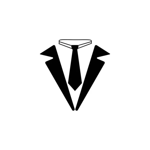 Esmoquin Logo Vector Icono Plantilla — Archivo Imágenes Vectoriales