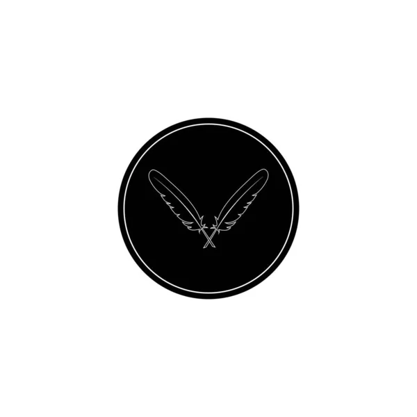 Plantilla Diseño Vectores Icono Logotipo Quill — Archivo Imágenes Vectoriales