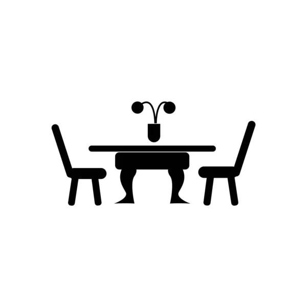 Mesa Comedor Logotipo Icono Diseño Plantilla — Vector de stock