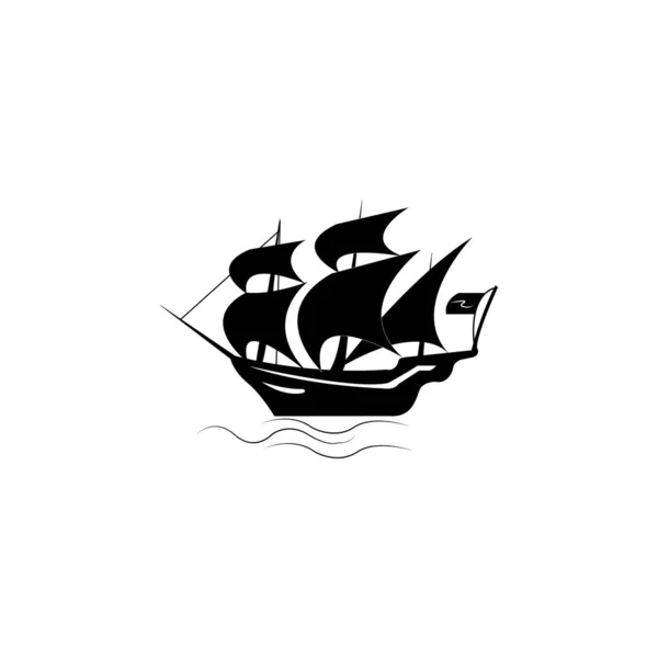 Шаблон Векторного Дизайна Логотипа Лодки — стоковый вектор