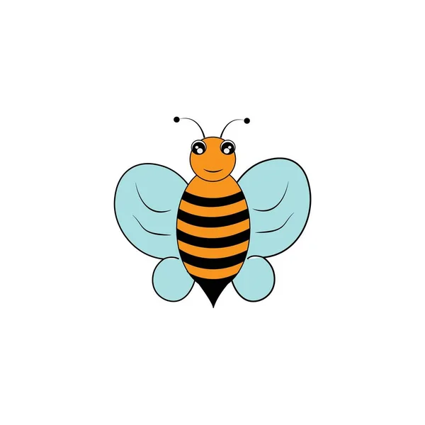 Bee Icon Logo Vector Design Template — Stok Vektör