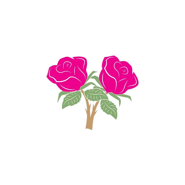 Rosas Logotipo Icono Vector Diseño Plantilla — Archivo Imágenes Vectoriales