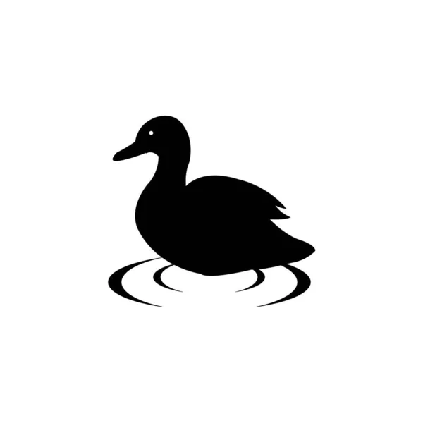 Ördek Logo Ikonu Vektör Tasarım Şablonu — Stok Vektör