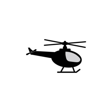 Helikopter ikonu. Siyah çizgili vektör çizimi. Grafik ve web tasarımı için beyaz arkaplanda izole edilmiş sembol.