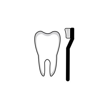 diş fırçası simgesi logo vektör tasarım şablonu