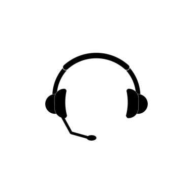 kulaklık simgesi logo vektör tasarım şablonu