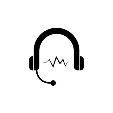 kulaklık simgesi logo vektör tasarım şablonu