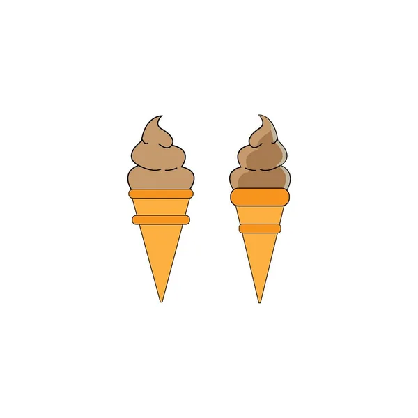 Icono Helado Logotipo Vector Diseño Plantilla — Vector de stock