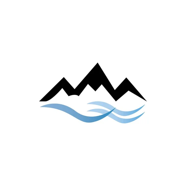 Logotipo Montaña Icono Vector Diseño Plantilla — Vector de stock