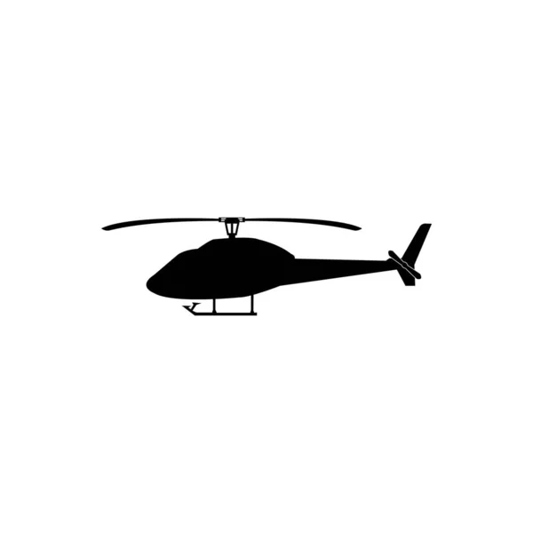 Helikopter Icoon Zwarte Omtrek Vector Illustratie Geïsoleerd Symbool Witte Achtergrond — Stockvector